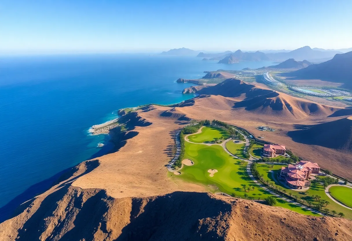 A stunning golf course landscape in Los Cabos, Mexico.