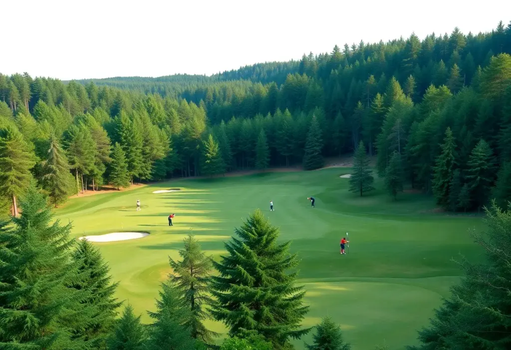 Golfer navigating a challenging golf course at Delhi Golf Club