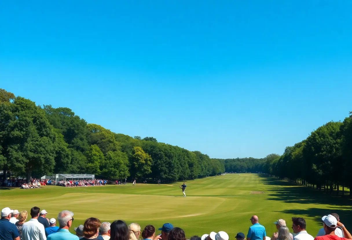 Historic Muirfield Golf Course with spectators