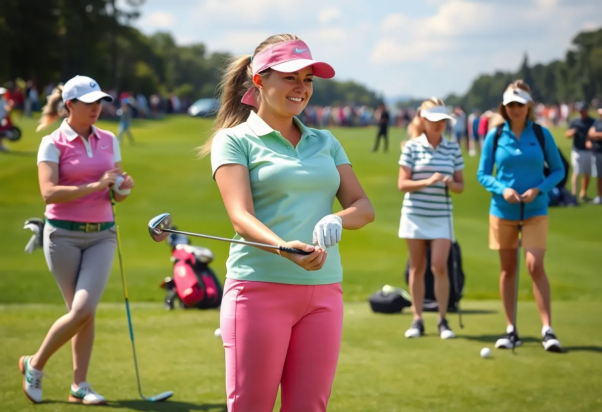 Nelly Korda during her debut at the Women's Scottish Open, playing golf on the course.