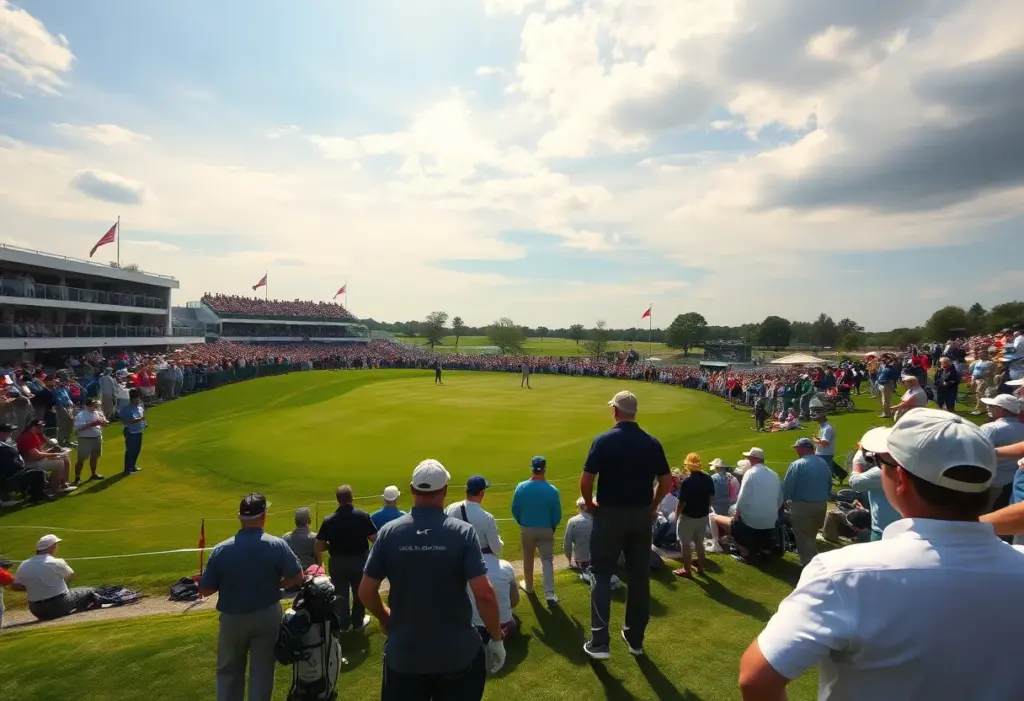 Golfers and fans enjoying the Open Championship at Royal Birkdale.