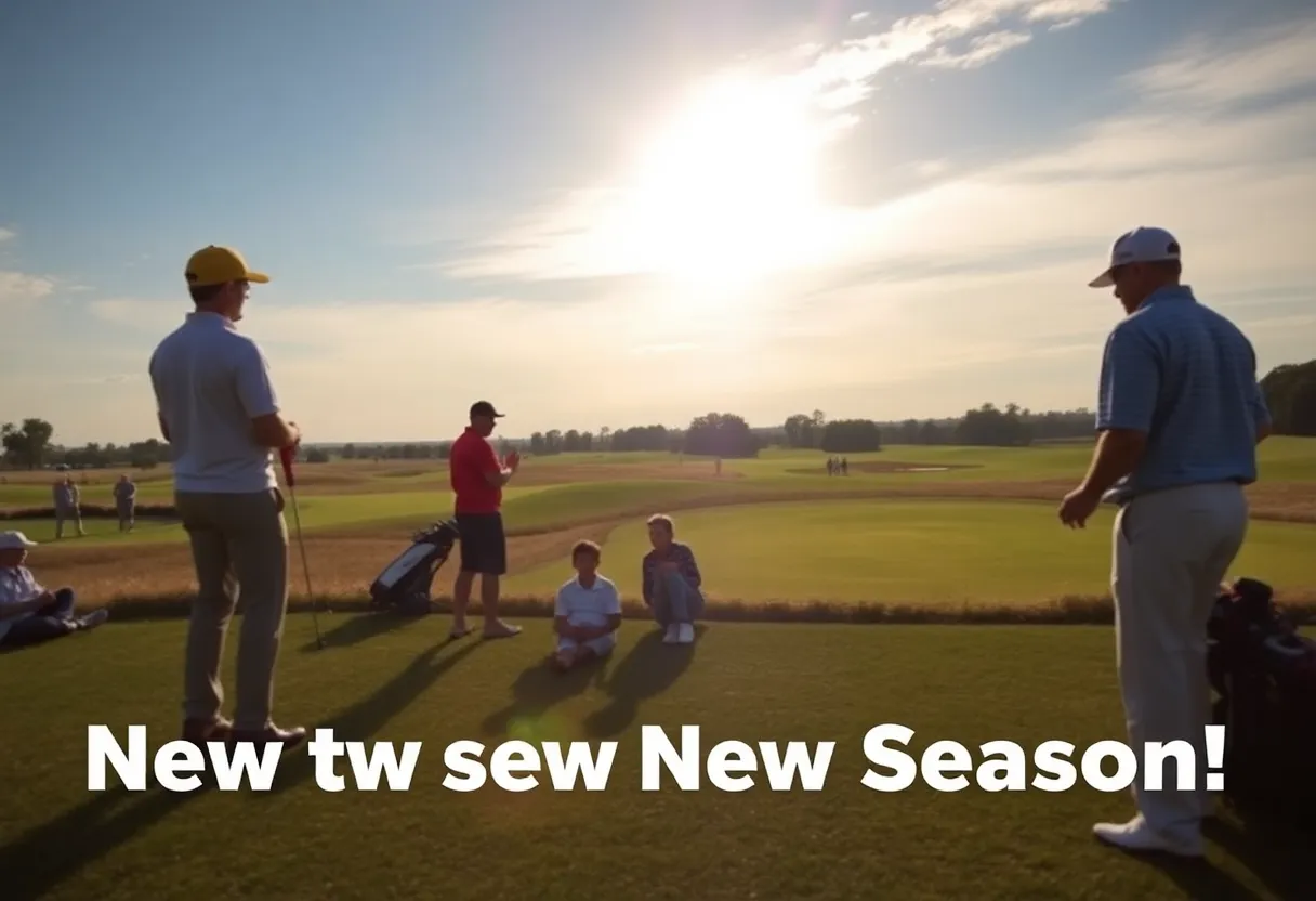 Golfers on a course during the PGA Tour 2026 season opener