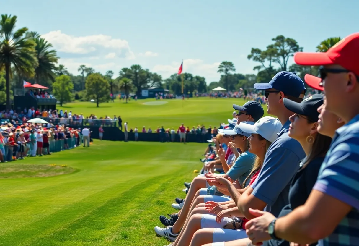Fans enjoying a PGA Tour event during a potential MLB lockout.