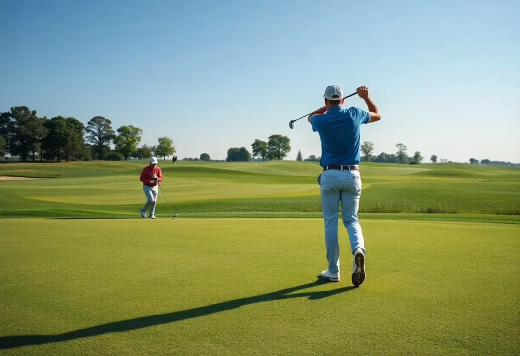 Golfers playing on a course reflecting new PGA Tour rules