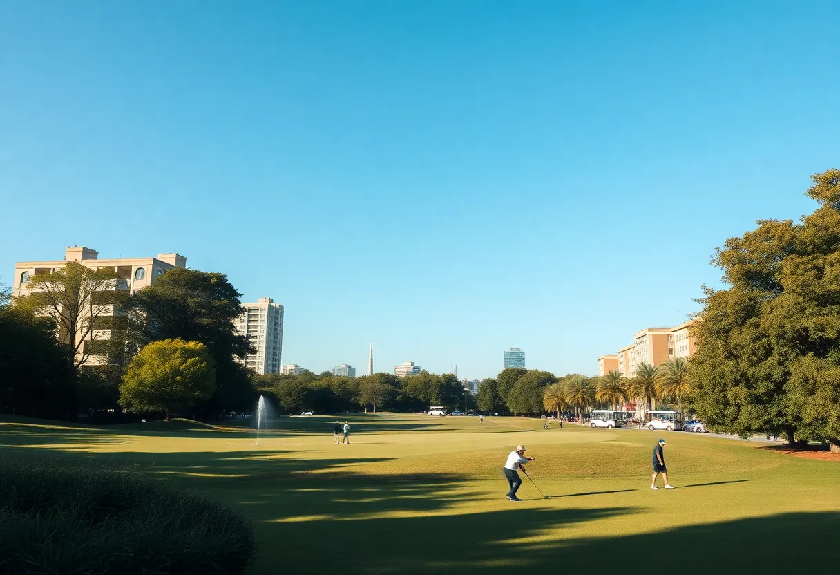 Golfers enjoying a public golf course in Washington, D.C.