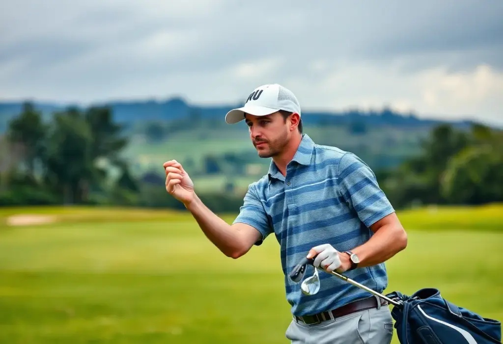 A golfer demonstrating resilience on the course