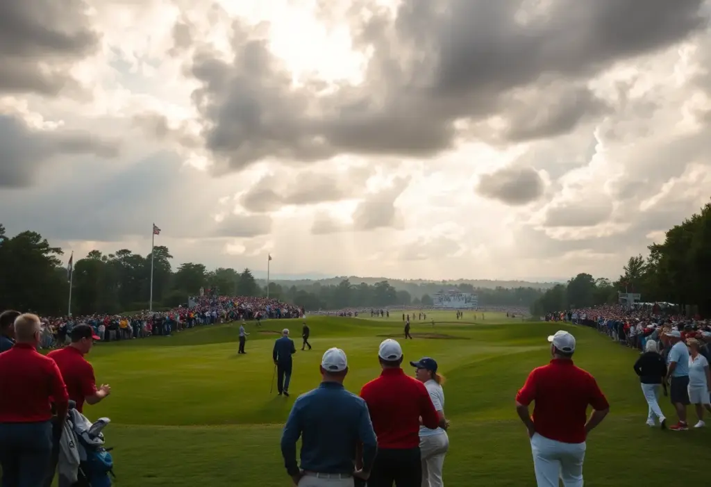 A lively Ryder Cup match on the golf course