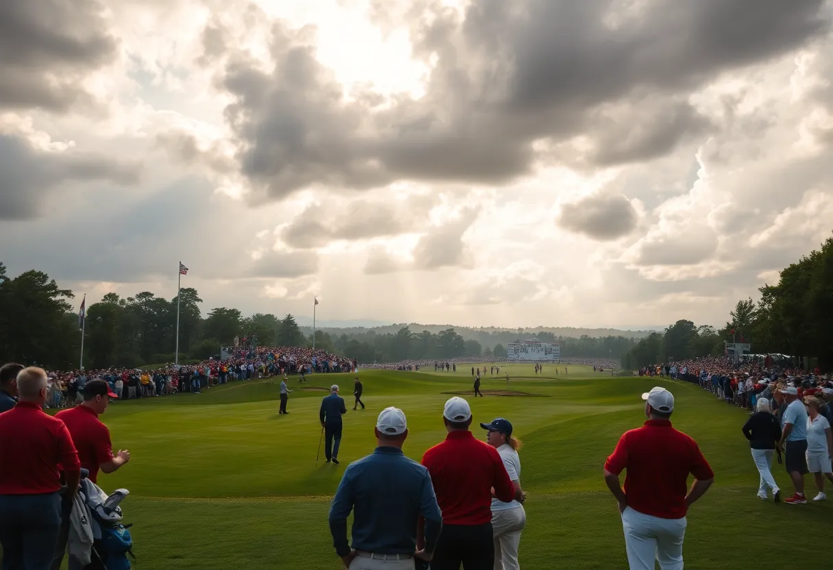 A lively Ryder Cup match on the golf course
