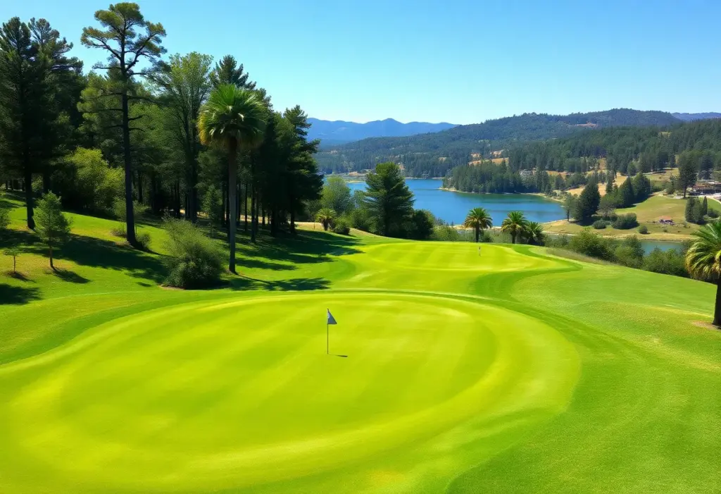 Aerial view of Scarecrow Golf Course with scenic landscape