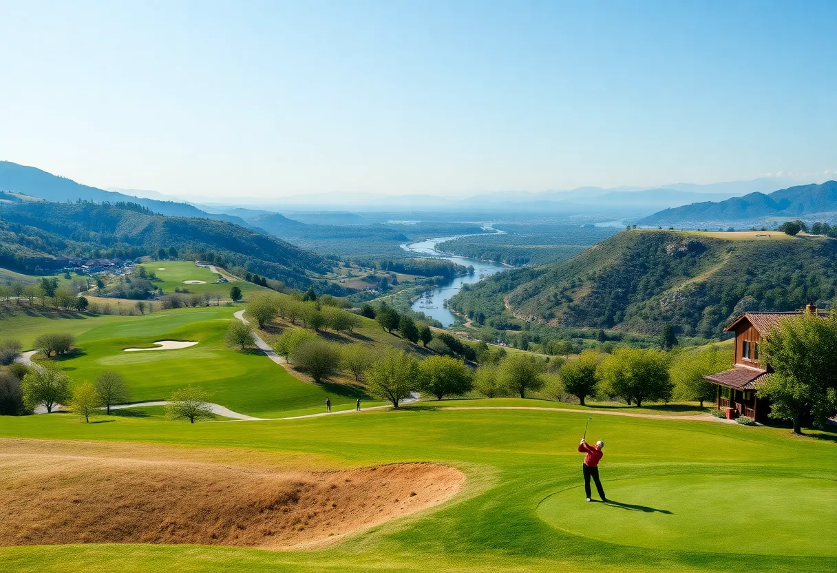 Golf course scenery at Scarecrow, Gamble Sands Resort