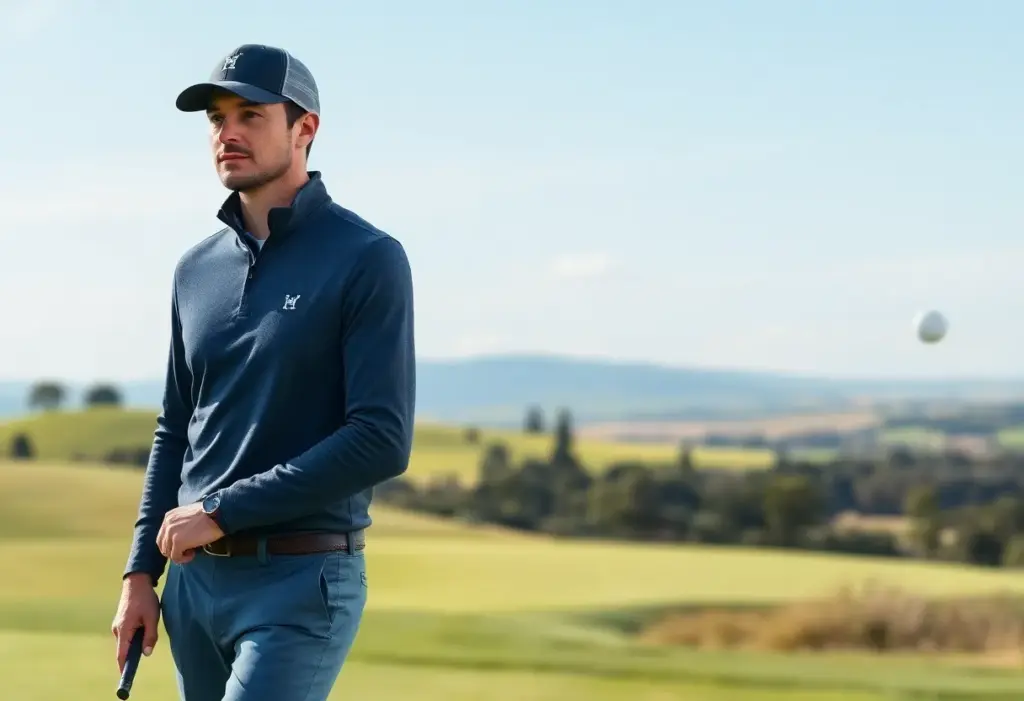 Sepp Straka in premium golf apparel on the course