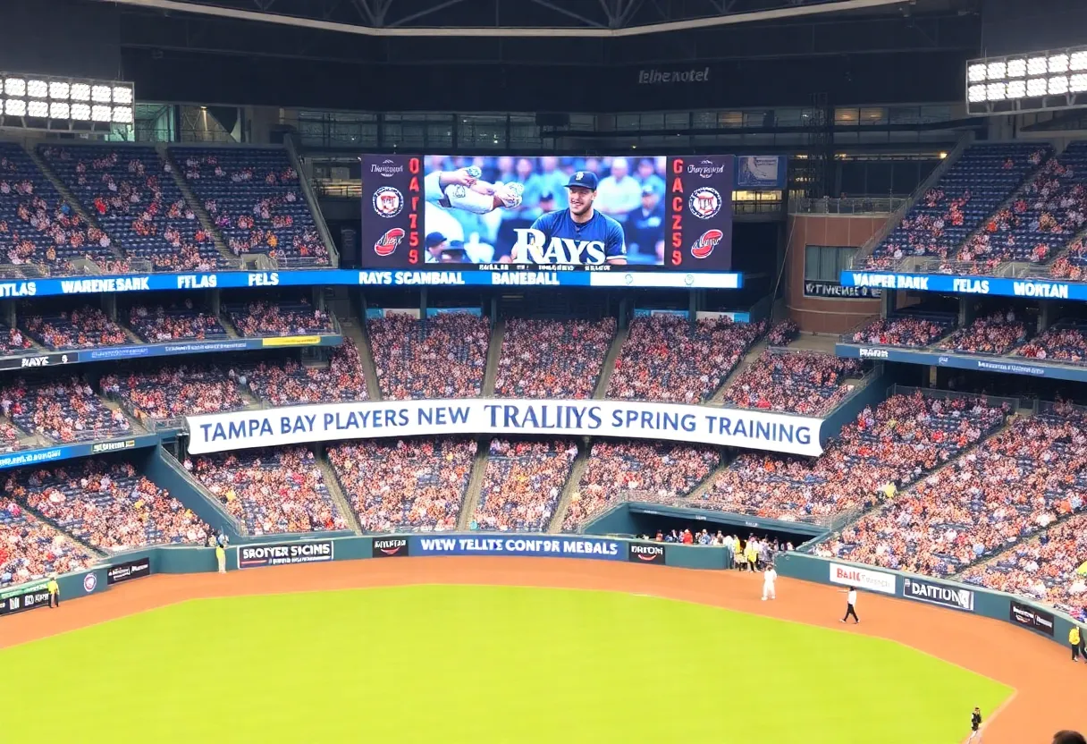 Fans celebrating Tampa Bay Rays spring training announcements