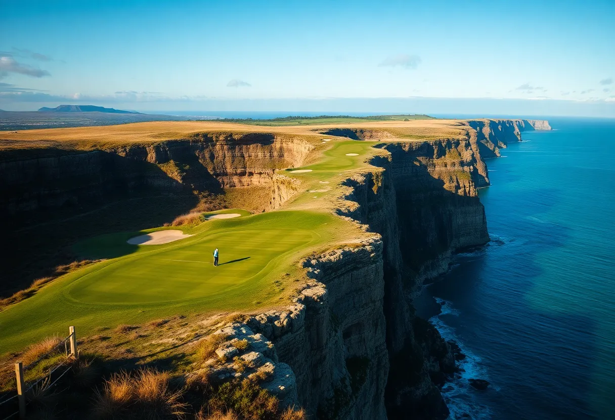 Cliffside view of The Keep golf course at McLemore Resort