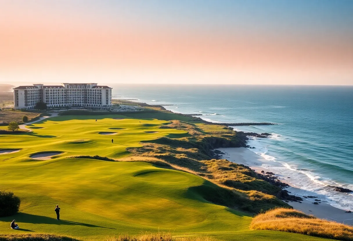 The Machrie Golf Course with ocean view