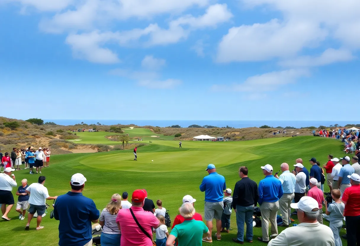 A picturesque scene of Torrey Pines golf course during the Farmers Insurance Open.