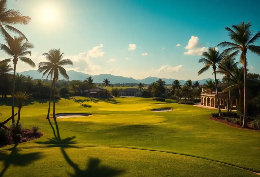 View of a golf course during President Trump's holiday retreat