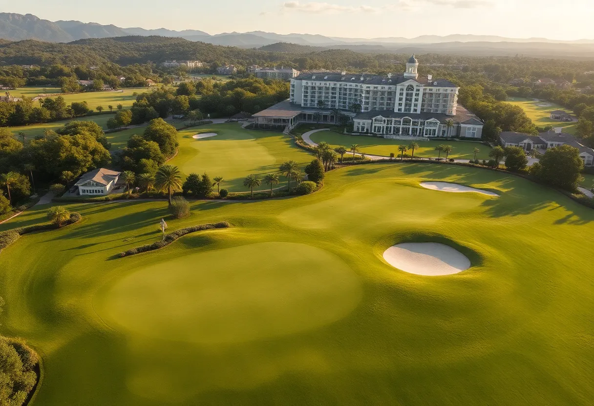 Luxurious Trump International Golf Club surrounded by nature