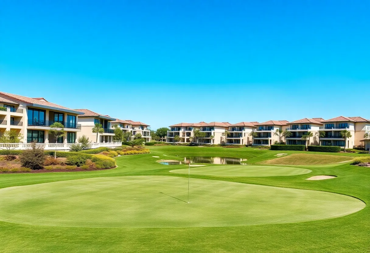 A stunning view of the Trump International Golf Club blending luxury with nature.