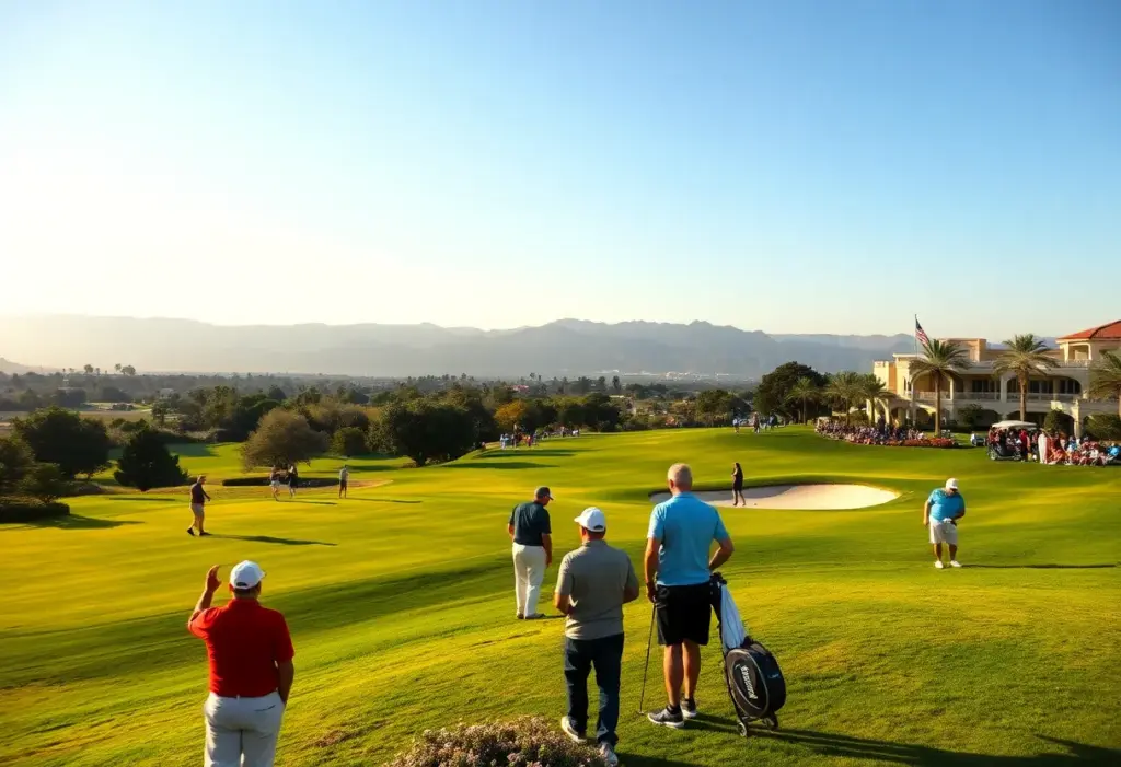 Golfers participating in the Turkish Airlines Open 2026 at National Golf Club.