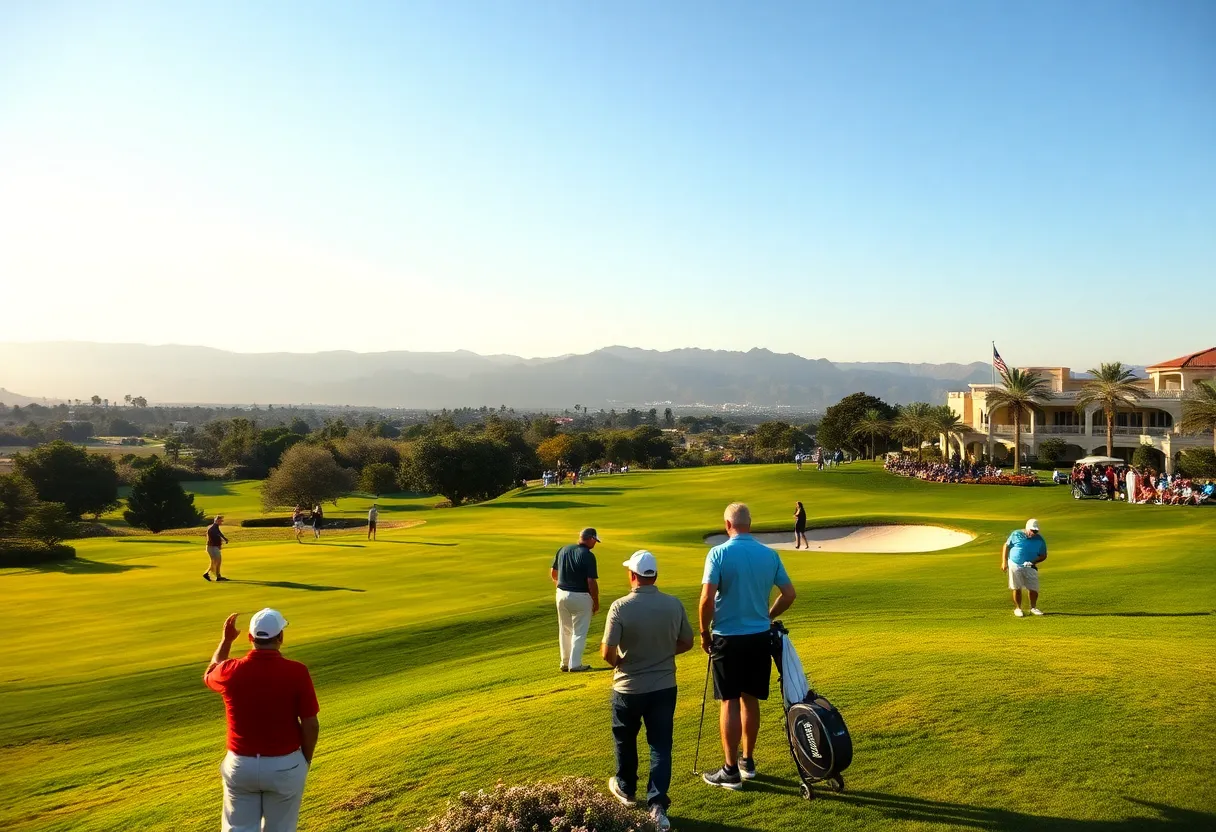 Golfers participating in the Turkish Airlines Open 2026 at National Golf Club.