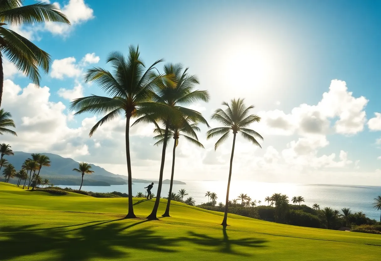 Beautiful landscape of Waialae Country Club during the Sony Open
