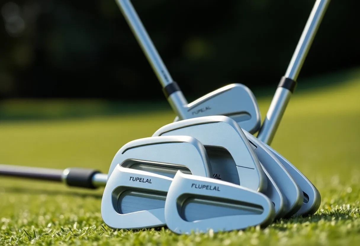 A set of Wilson Staff Model Irons on a golf course