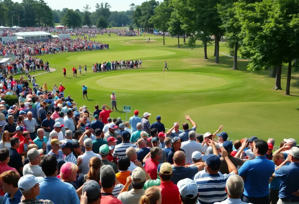 Fans enjoying the WM Phoenix Open golf tournament at TPC Scottsdale.