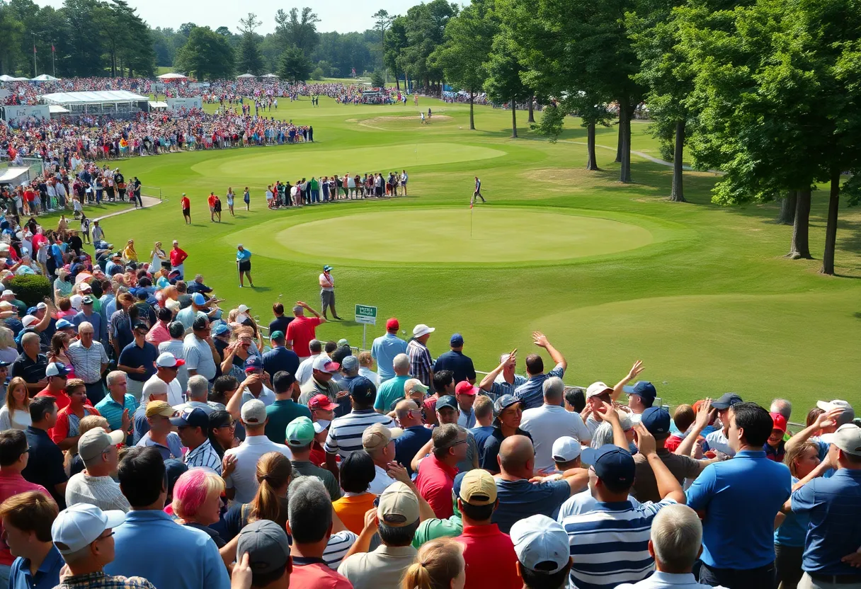 Fans enjoying the WM Phoenix Open golf tournament at TPC Scottsdale.