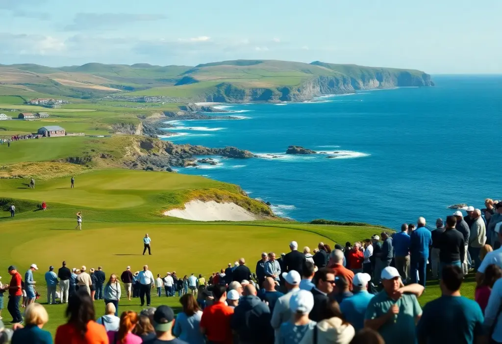 A scenic view of Trump International Golf Links for the Amgen Irish Open