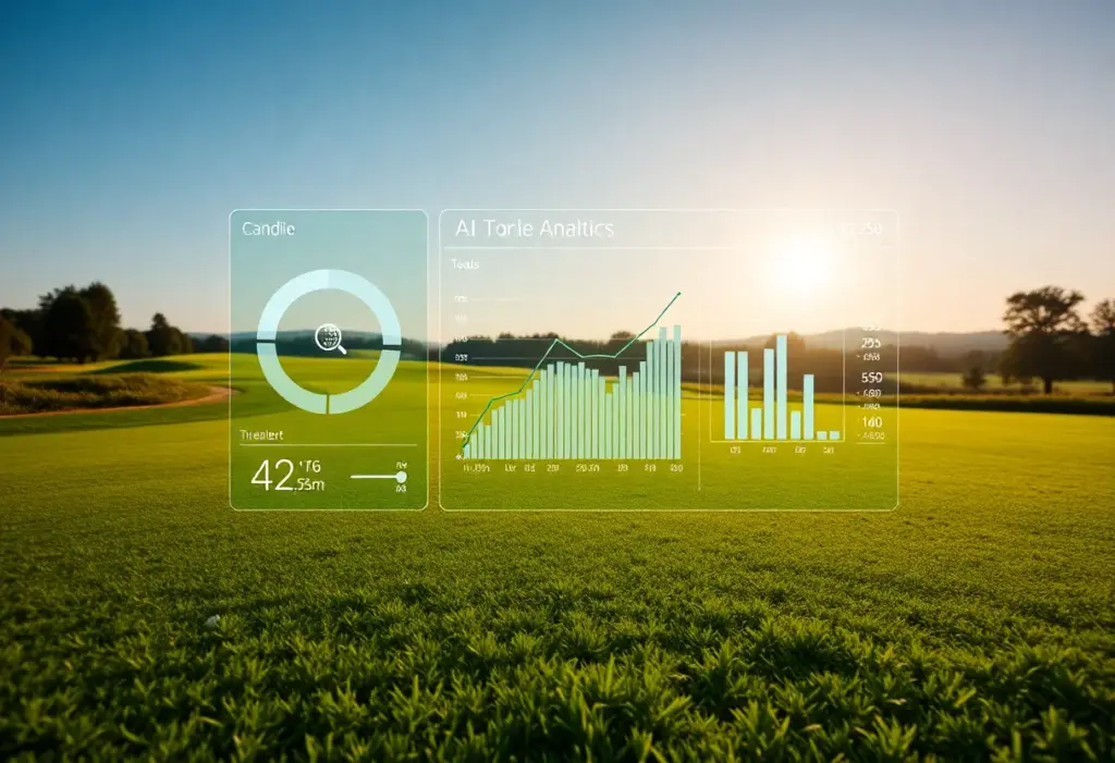 AI Golf Caddie analytics on a beautiful golf course.