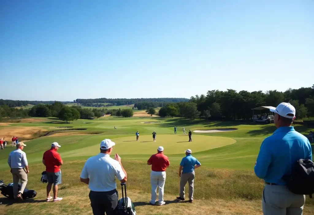 Players participating in the AT&T Pebble Beach Pro-Am golf tournament