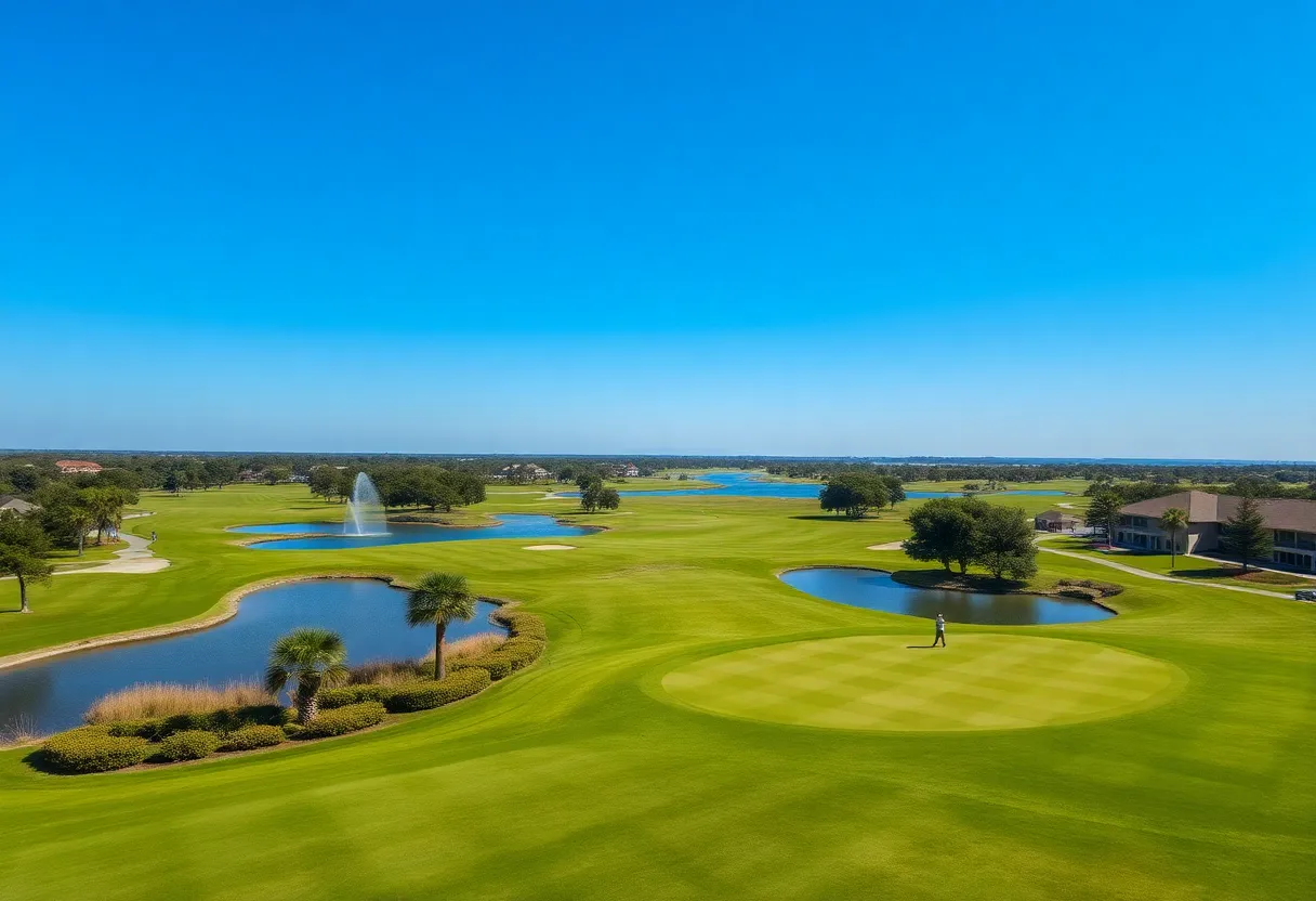 Beautiful golf course at Barefoot Resort in Myrtle Beach