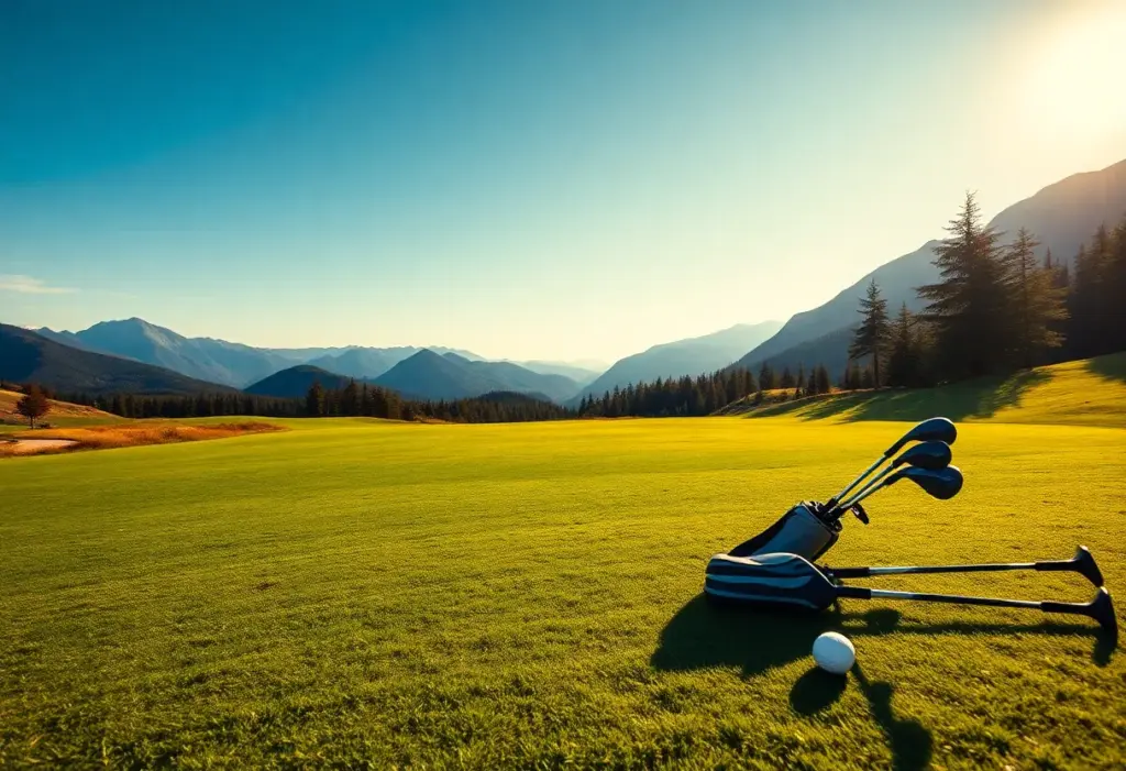 Scenic golf course under a sunny sky