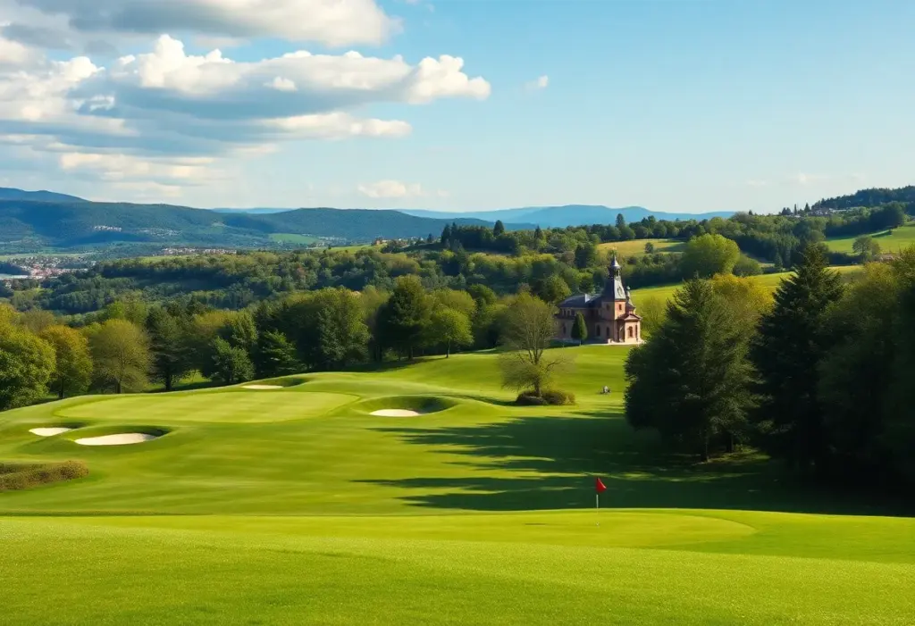 Aerial view of Bernardus Golf course surrounded by nature