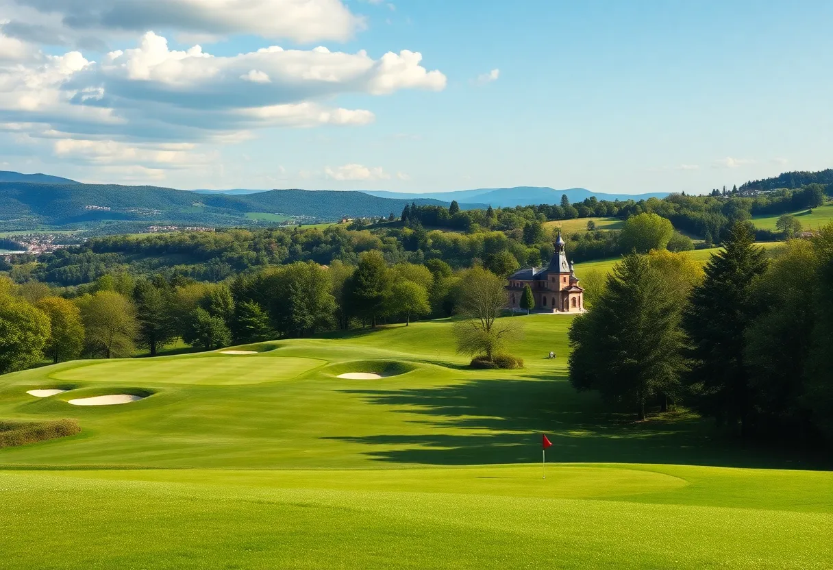 Aerial view of Bernardus Golf course surrounded by nature