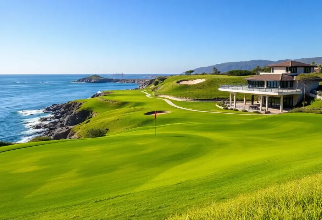 Redesigned golf course at Brittas Bay Club with ocean view