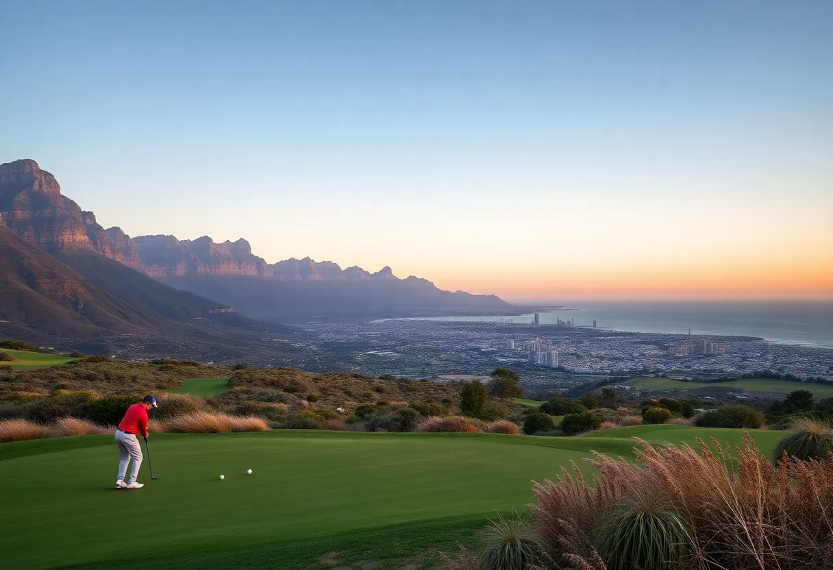 Golfers playing at Royal Cape Golf Club during the Circa Cape Town Open.