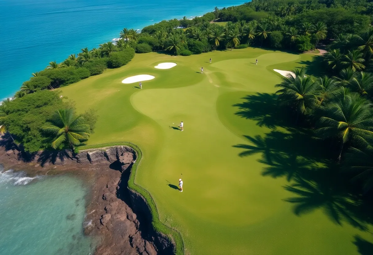 Beautiful Caribbean golf course with ocean views