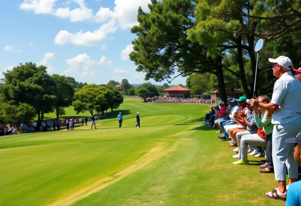 Celebration of a golfer winning a tournament in Kenya.