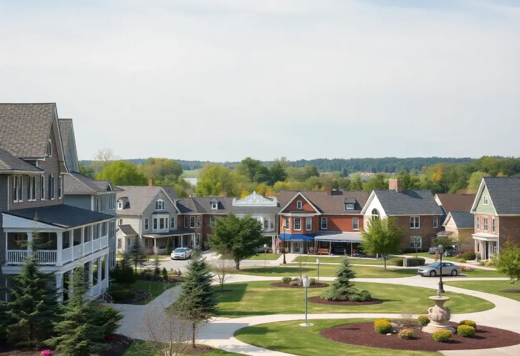 Beautiful scenic view of a small town in Illinois, perfect for retirees.