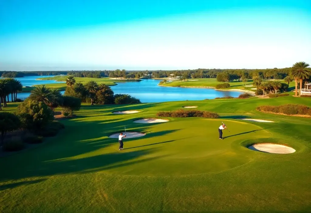Golfers warming up at the 2026 Cognizant Classic on a sunny day
