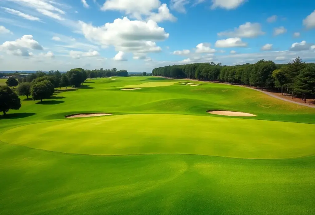 Wide shot of the golf course at the Cognizant Classic tournament