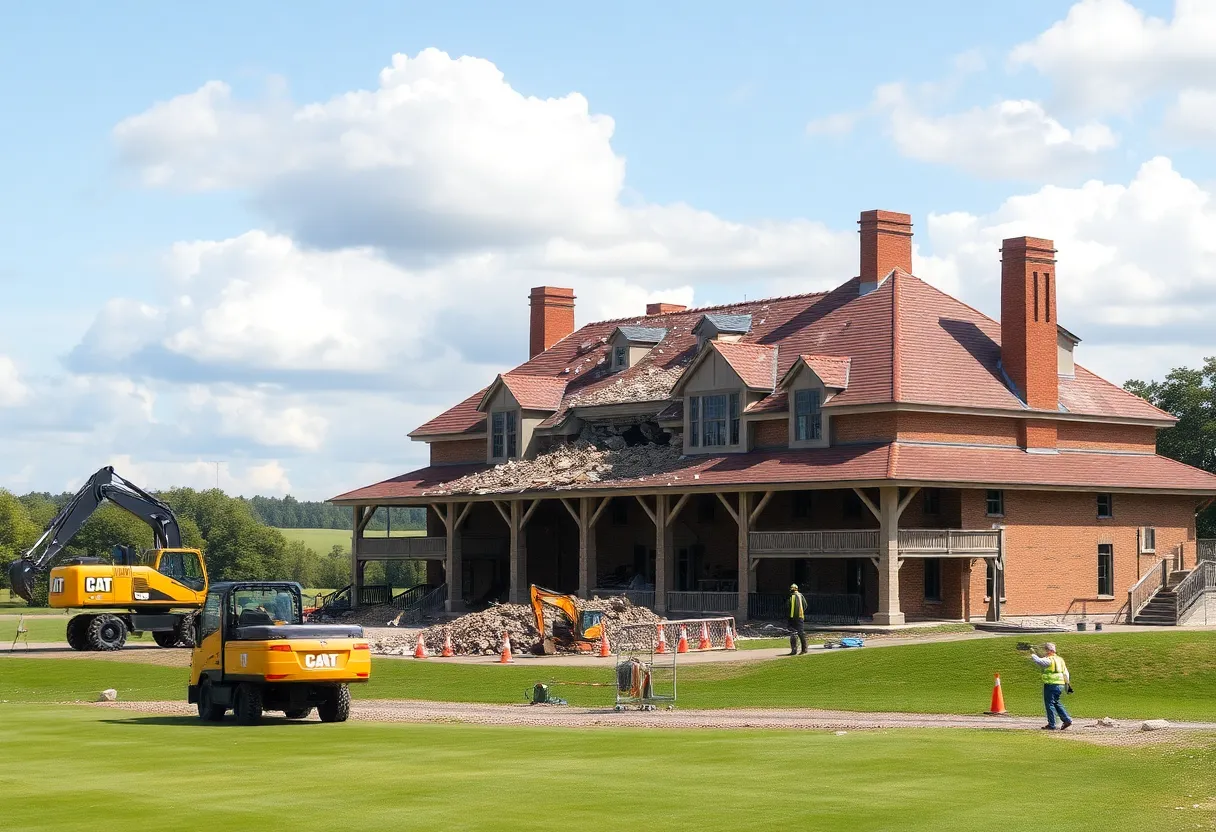 Demolition of the historic clubhouse at Royal Dornoch Golf Club
