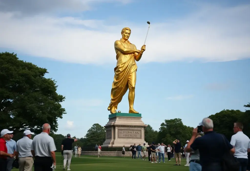 A towering statue named Don Colossus at Trump National Doral Golf Club