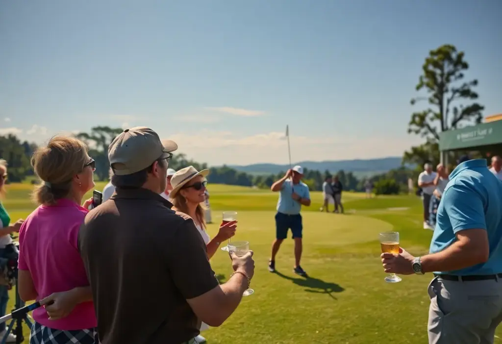 Participants enjoying the Duty Free Americas charity golf tournament at Trump National Doral Golf Club.