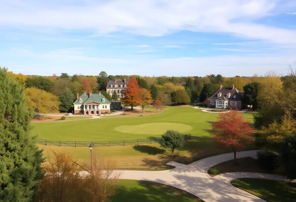 A beautiful view of East Potomac Golf Course, showcasing its lush greenery and historical significance.