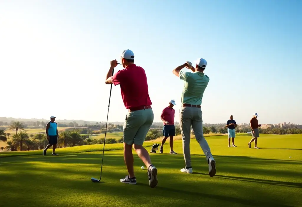 Golfers participating in the Egypt Golf Series 2026 at New Giza Golf Club