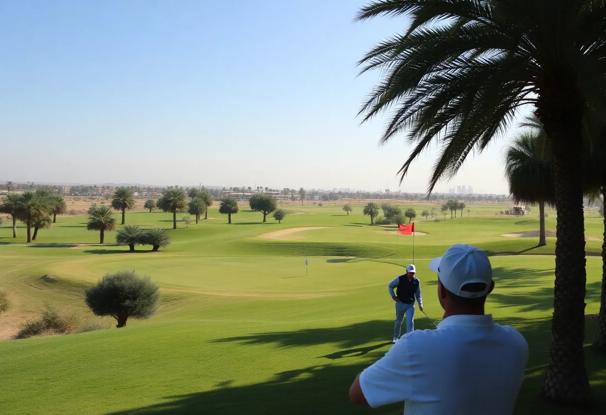 Golfers competing at the Egyptian Open Golf Tournament 2025