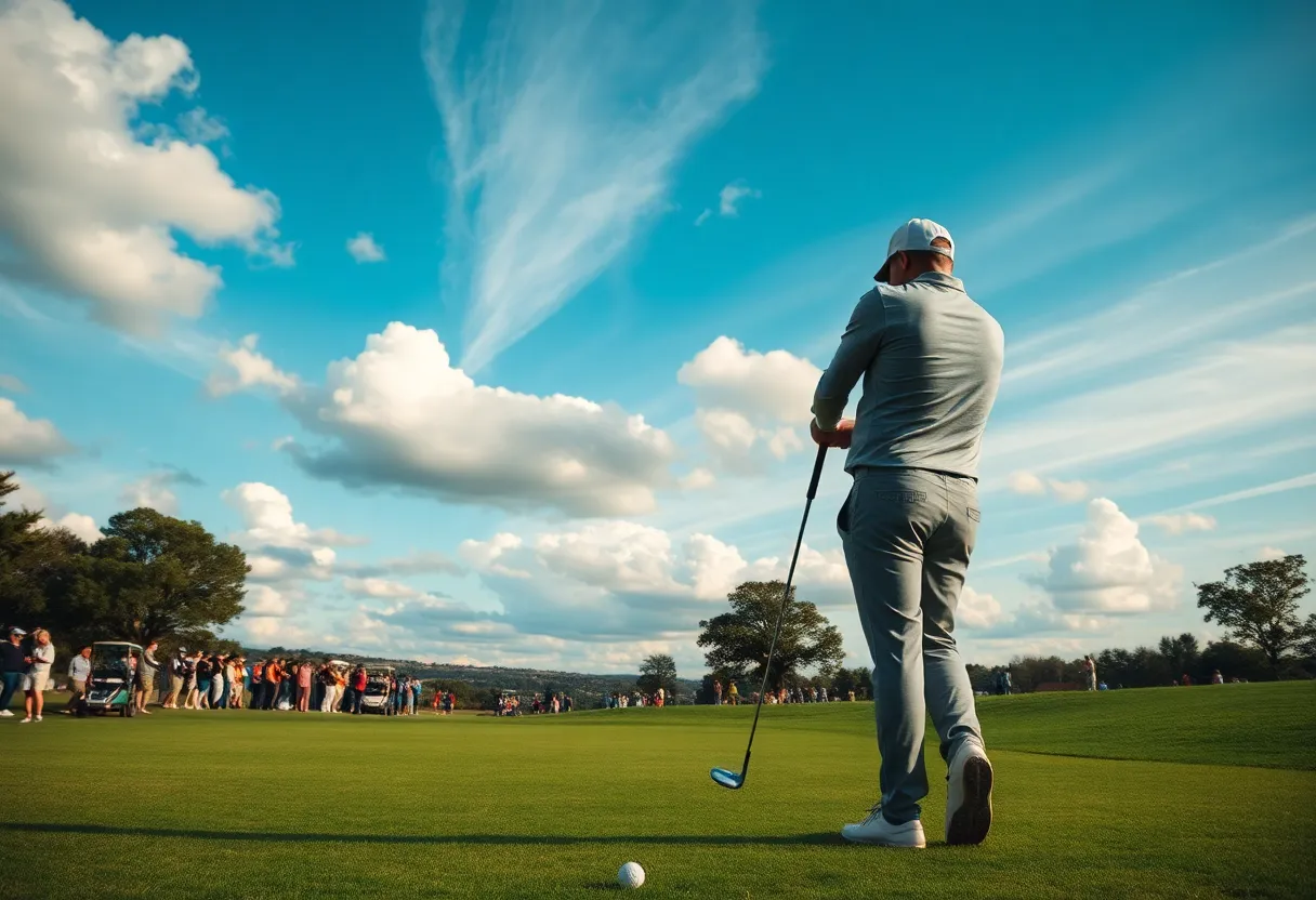 Scenic view of a golf course during the Farmers Insurance Open