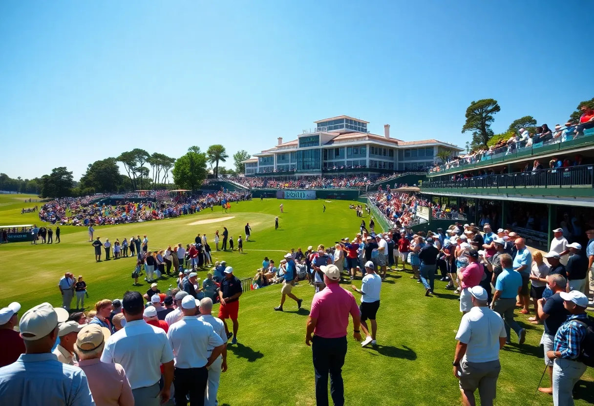 Crowd at the Farmers Insurance Open golf tournament